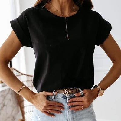T-shirt chic à Manches à Volants - Look Casual