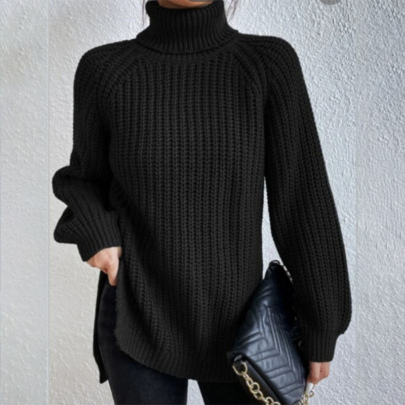 Pull à col roulé avec design fendu