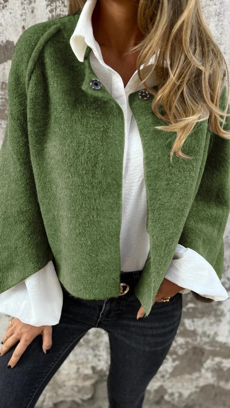 Manteau manches longues en cachemire court
