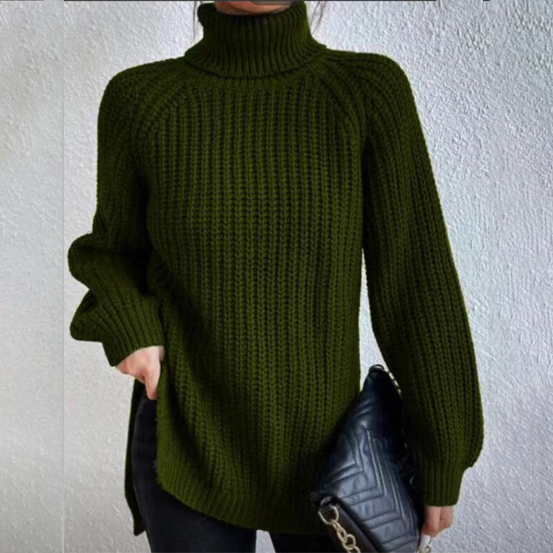 Pull à col roulé avec design fendu