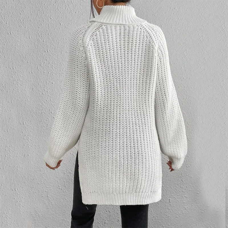 Pull à col roulé avec design fendu