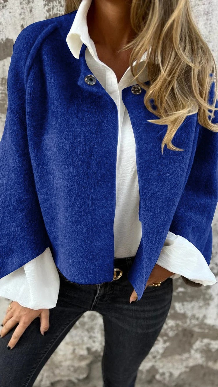 Manteau manches longues en cachemire court