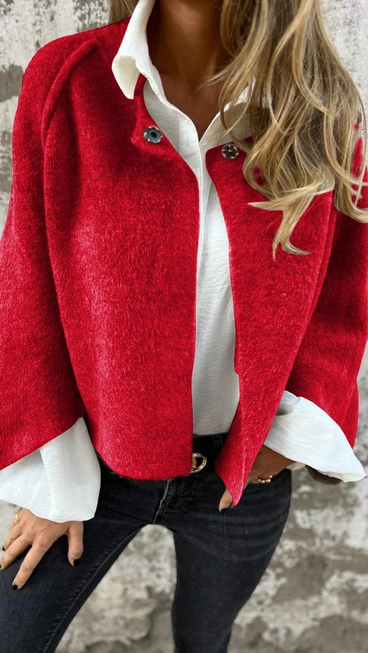Manteau manches longues en cachemire court