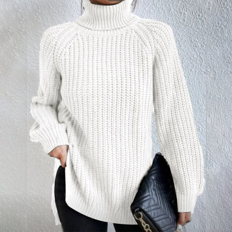 Pull à col roulé avec design fendu