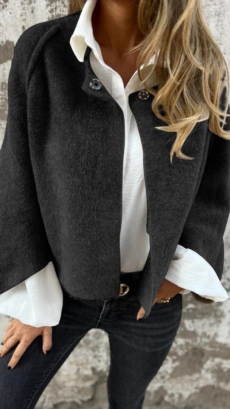 Manteau manches longues en cachemire court