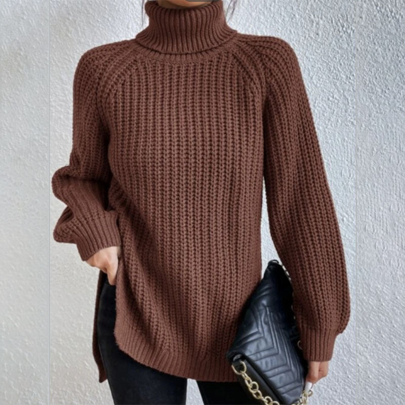 Pull à col roulé avec design fendu