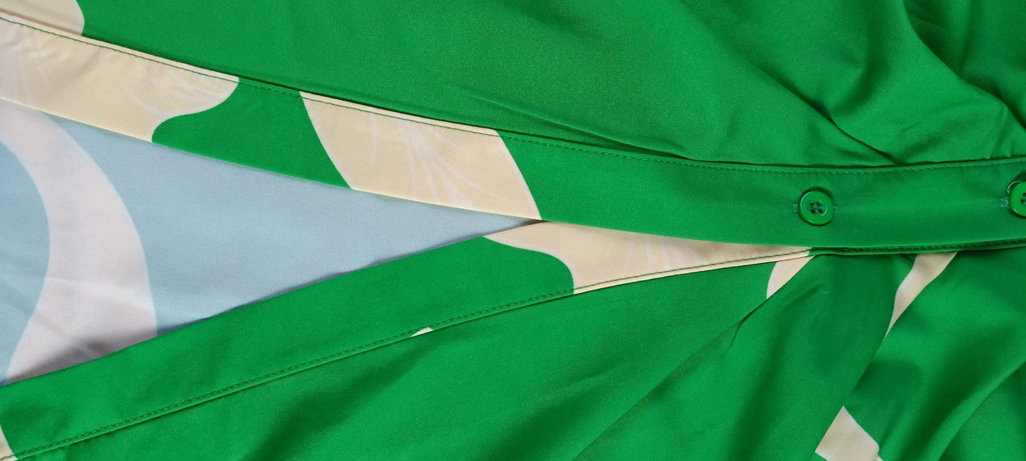 Robe chemisier imprimée à manches courtes