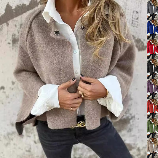 Manteau manches longues en cachemire court