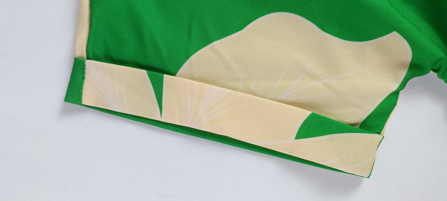 Robe chemisier imprimée à manches courtes