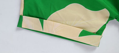 Robe chemisier imprimée à manches courtes