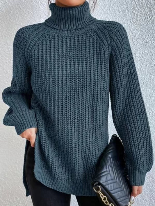 Pull à col roulé avec design fendu