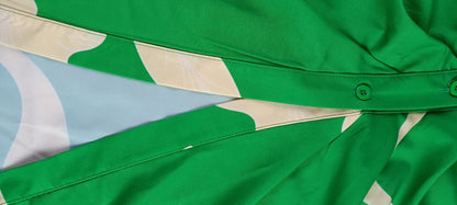 Robe chemisier imprimée à manches courtes